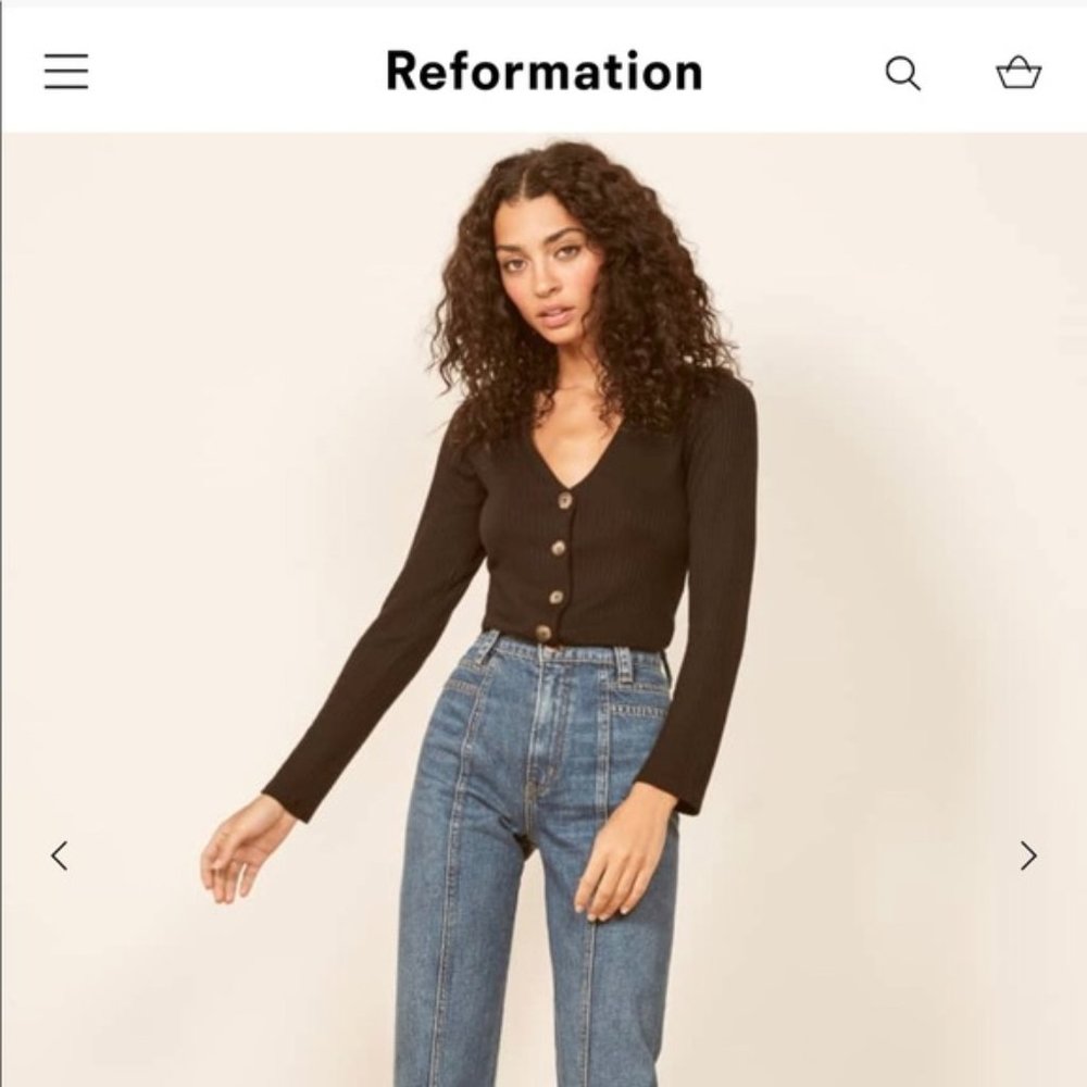 Reformation Jeans Black Iris Top